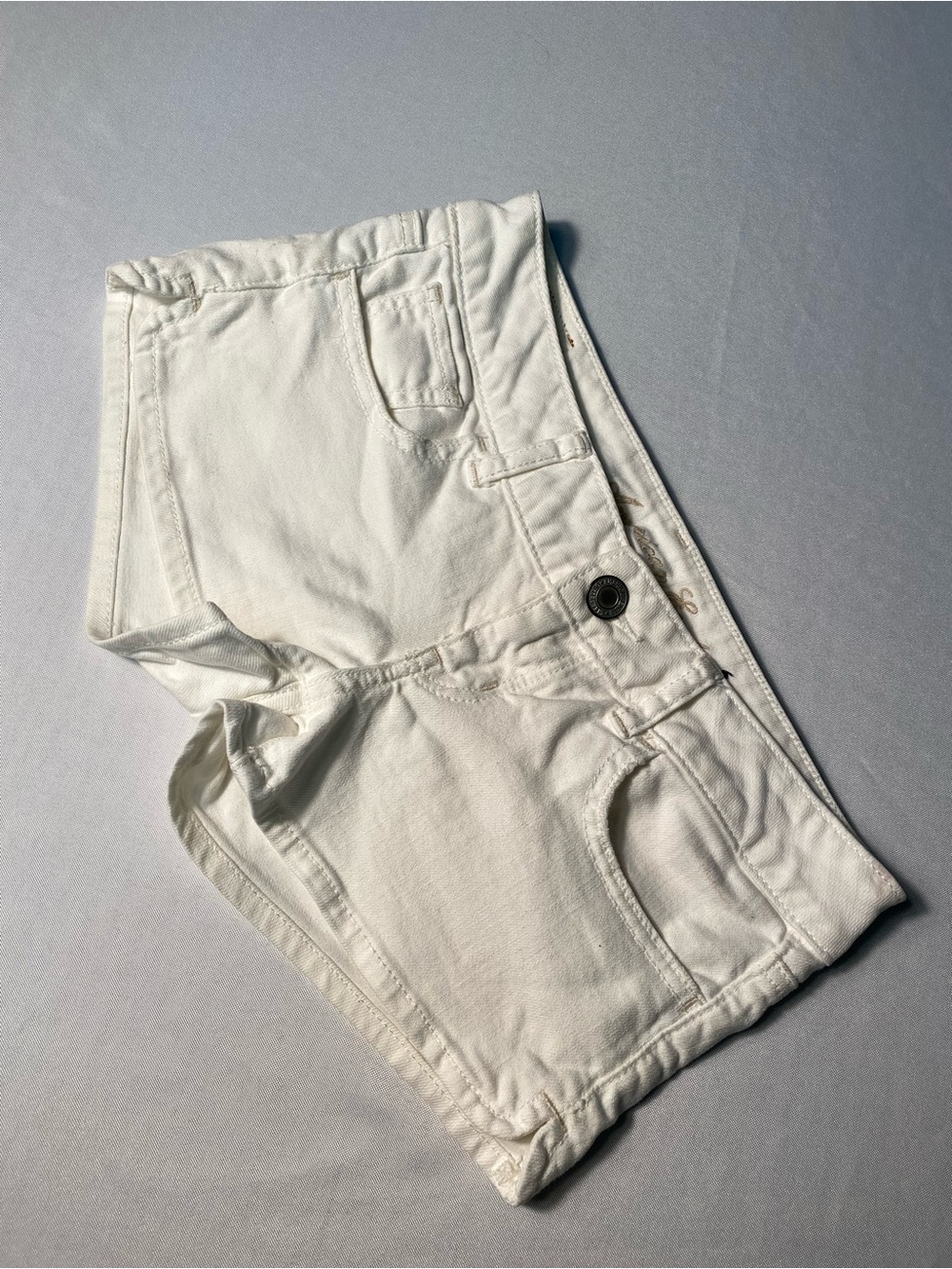 Y2K American Eagle White Women's Denim Short Shorts